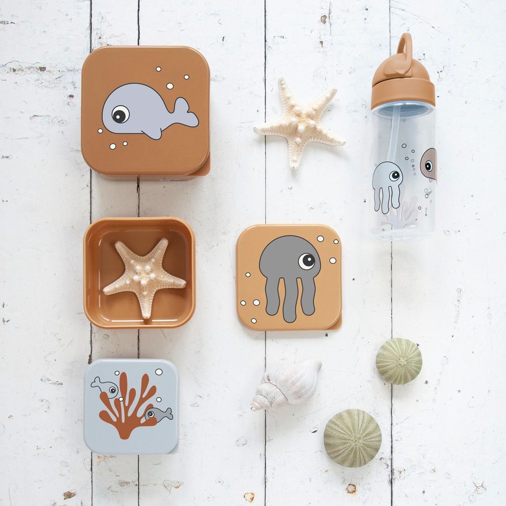 Done by Deer Snack Box Set 3 Pcs Sea Friends - Tempat Makan Anak - Kotak Makan