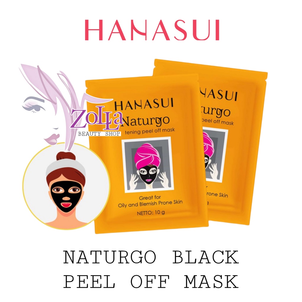 HANASUI NATURGO BLACK PEEL OFF MASK - BPOM - MASKER WAJAH HANASUI PEEL OFF - MASKER MUKA