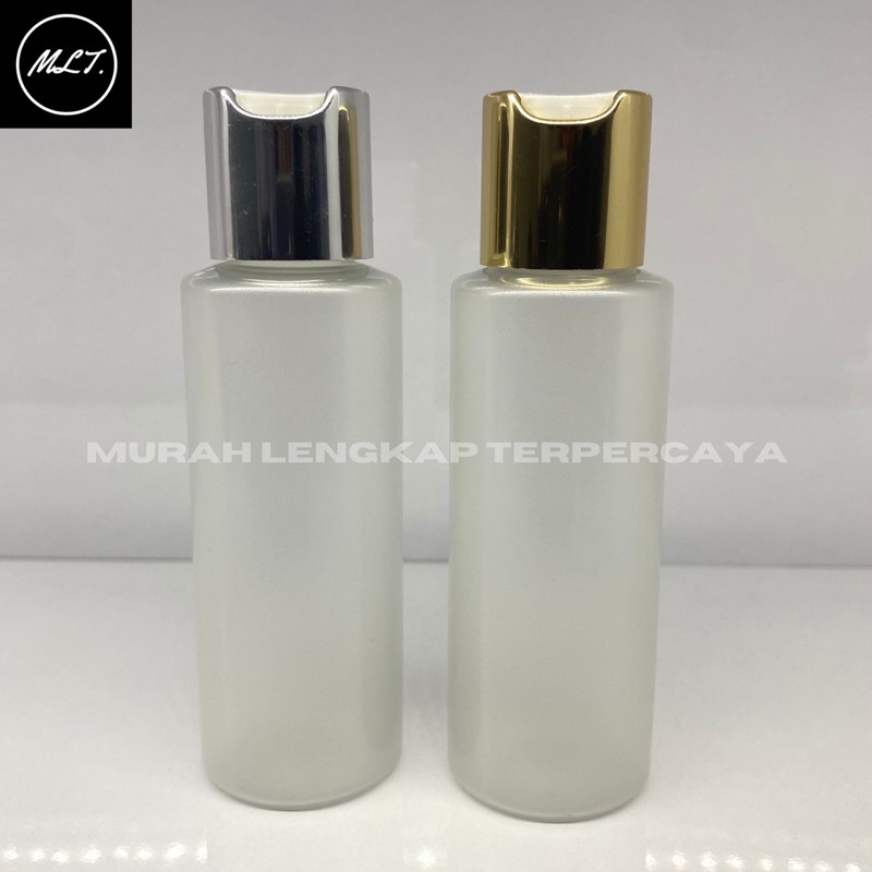 BOTOL FROSTED 100ML RF TUTUP PRESSTOP GOLD SILVER PRESS ON DISCTOP RF 100 ML FROSTED PRESTOP