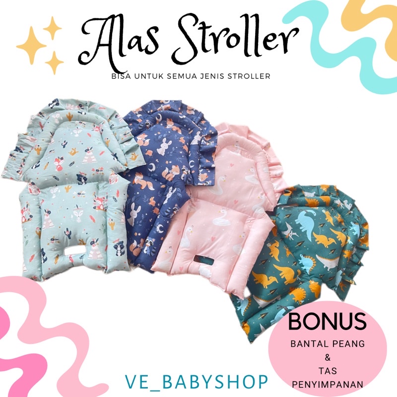 5 LUBANG ALAS STROLER /UNIVERSAL STROLLER PAD / ALAS STROLLER CAR SEAT MOBIL/ PADDING BABY BOUNCER