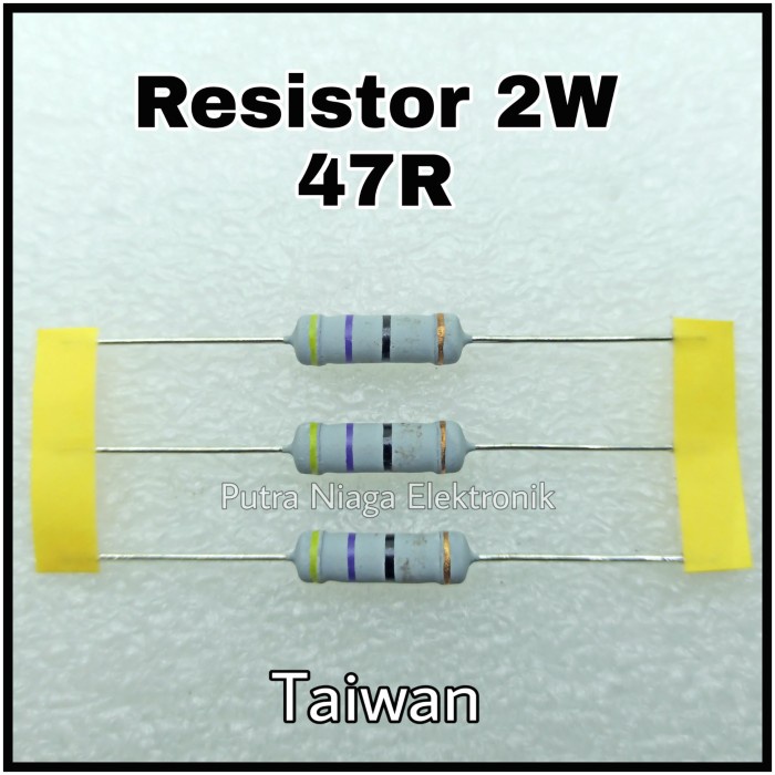 Resistor 47R 2W Taiwan 47ohm 2watt / 47 ohm 2 Watt putr4n14 Berkualitas