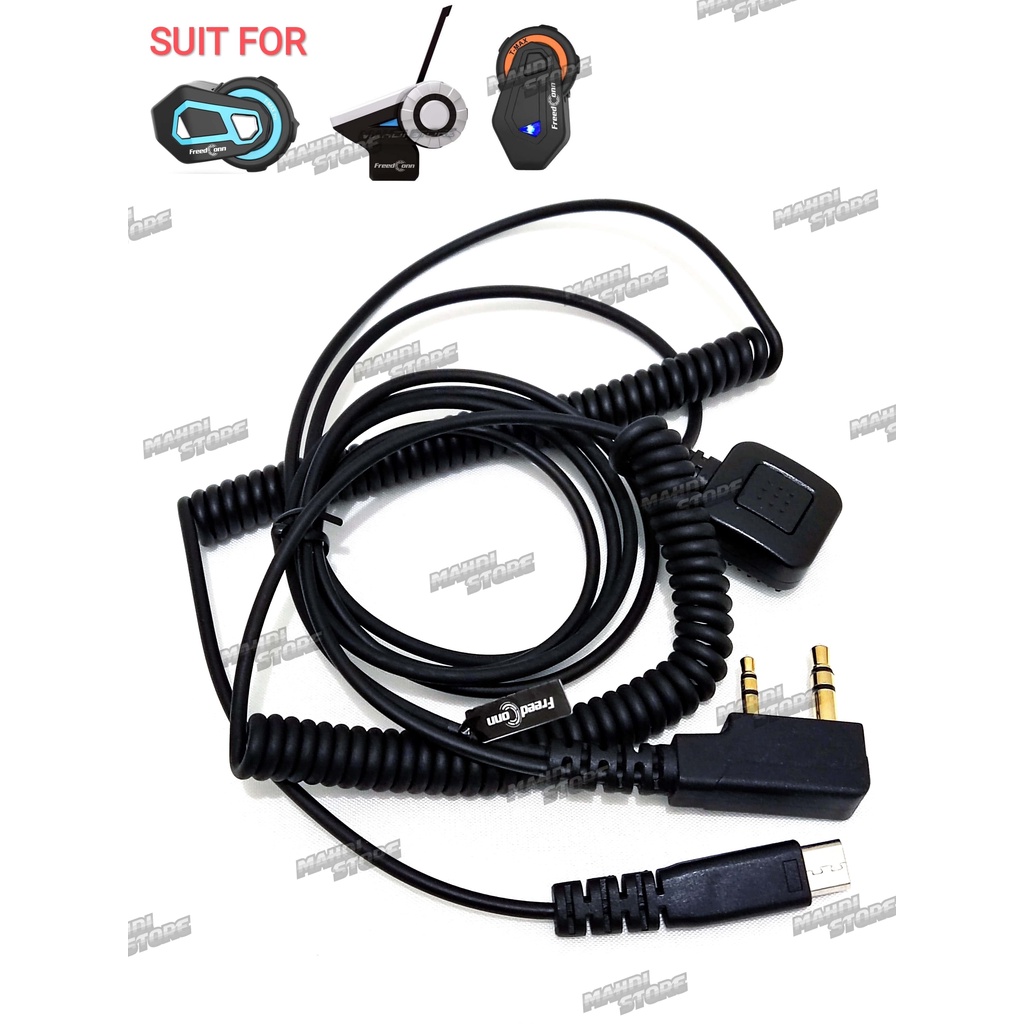 PTT KABEL HT Intercom Bluetooth Headset Helm K2 Line Freedconn TREX TMAX PRO