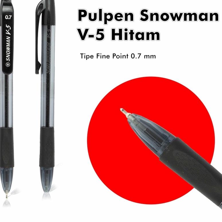 

Promo BOLPEN SNOWMAN V5 HITAM 0.7MM PACK ISI 12PCS / PULPEN SNOWMAN