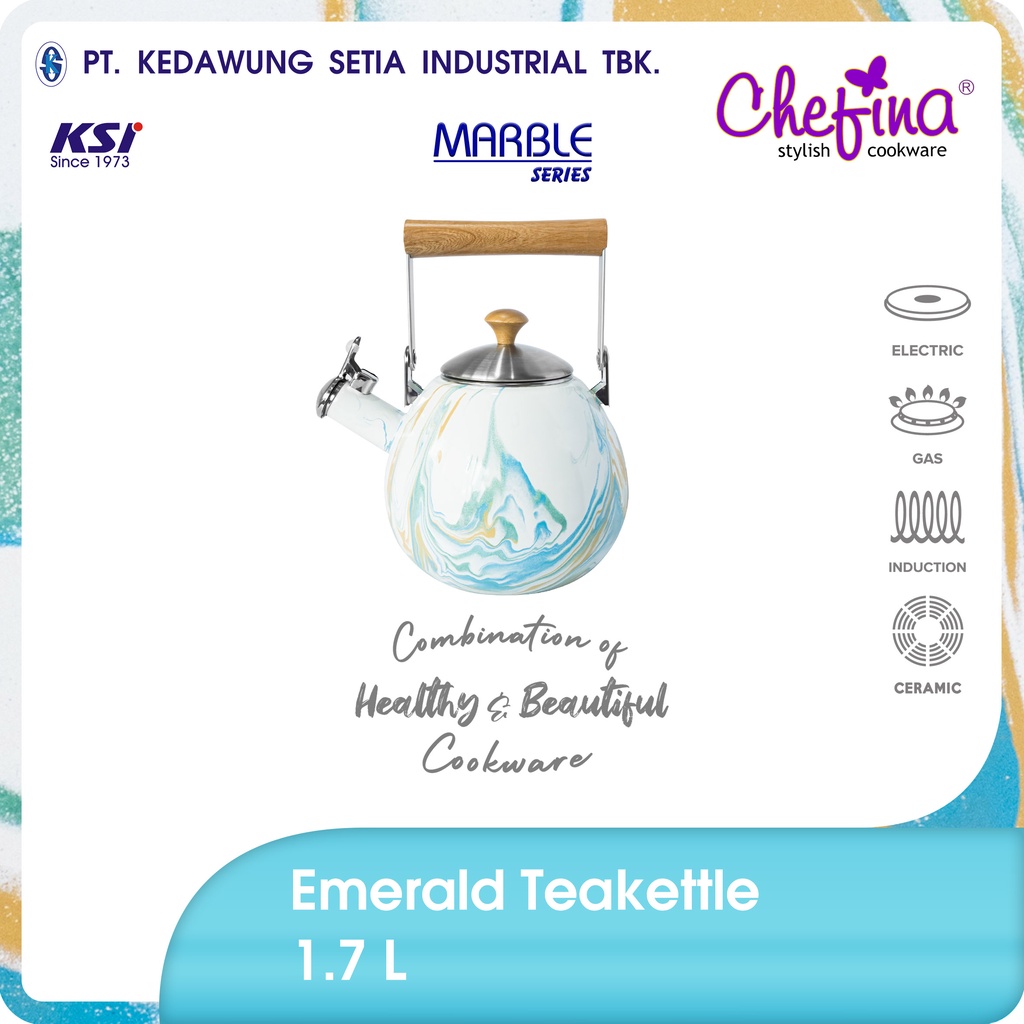 Jual Chefina Emerald Tea Kettle 1.7 L Marble Kettle Enamel Shopee