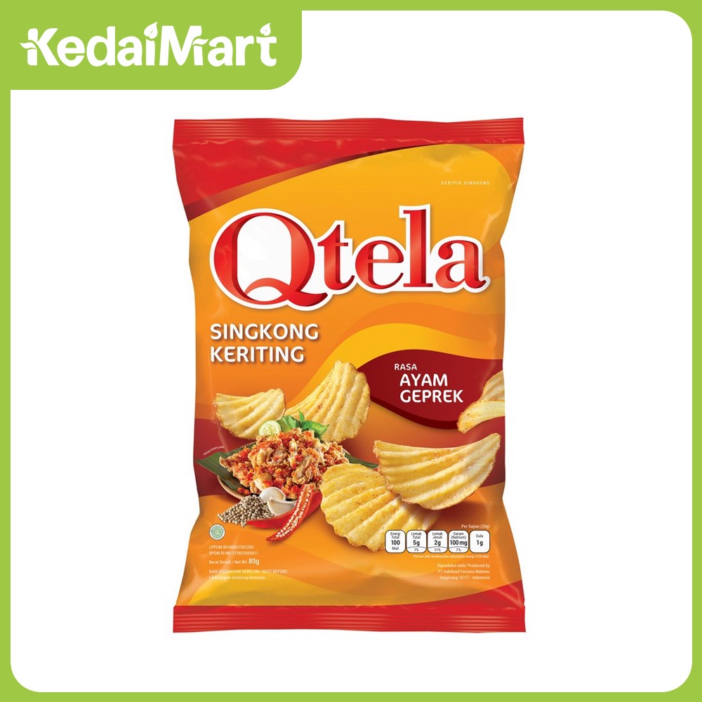 Qtela Keripik Singkong Keriting Ayam Geprek 80 Gram