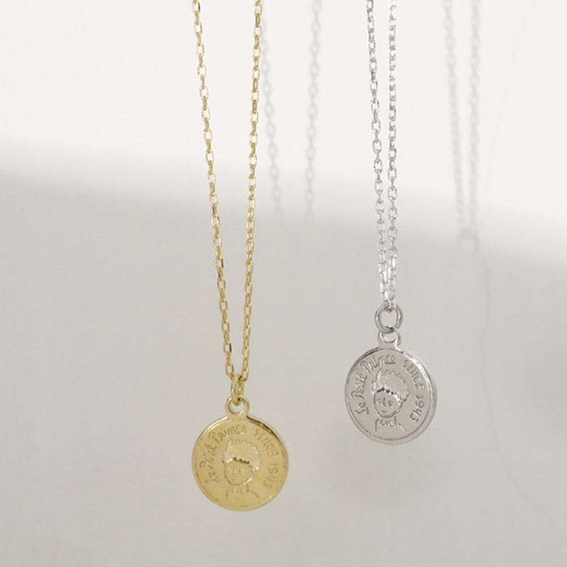 Candy Jewelry Fashion Copper Pendant Necklaces Prince Coin Necklace Simple Clavicle Chain for Women