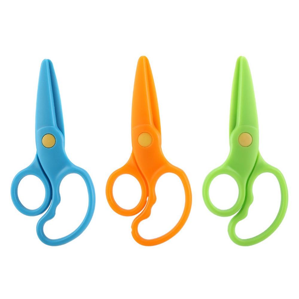 Gunting Safety Agustina 2pcs Pemotong Kertas Kantor Plastik Stationary Student Handcraft Scissors