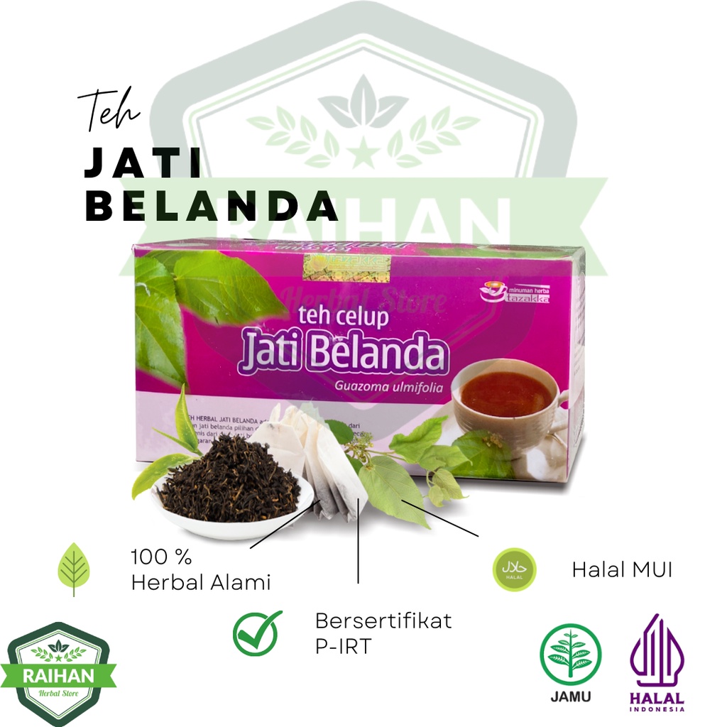 

Teh Jati Belanda Tazakka Minuman Herbal Pelangsing alami Teh Jati Belanda Tazakka isi 20 Kantung Original HALAL BPOM