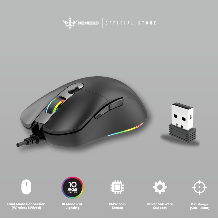 Mouse Gaming Wireless NYK S80 RGB BLACK SHARK