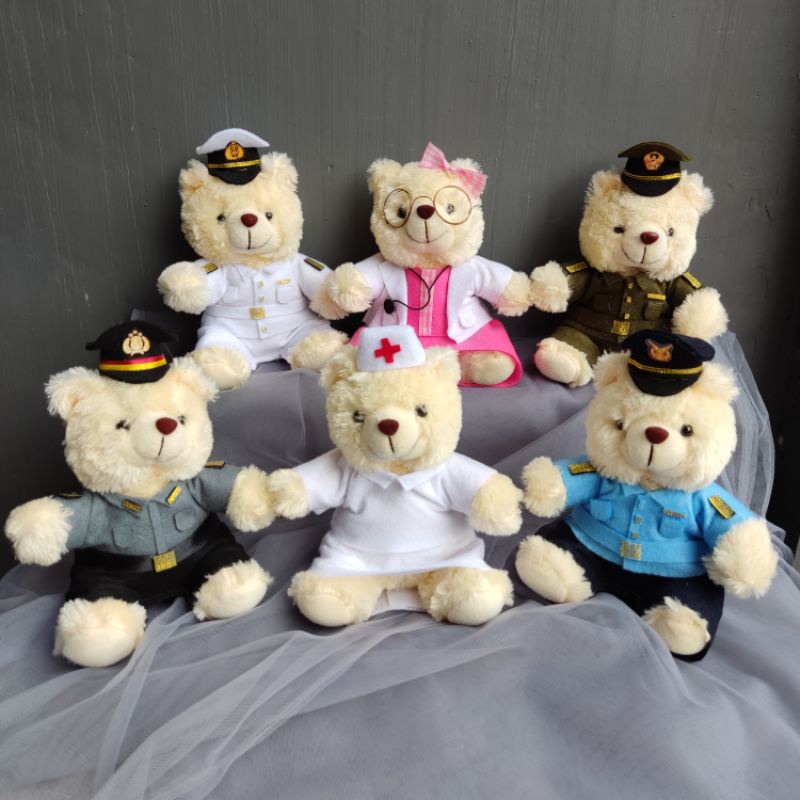 BONEKA PROFESI / BONEKA DOKTER / BONEKA PERAWAT / BONEKA POLISI / BONEKA PELAYARAN 23Cm