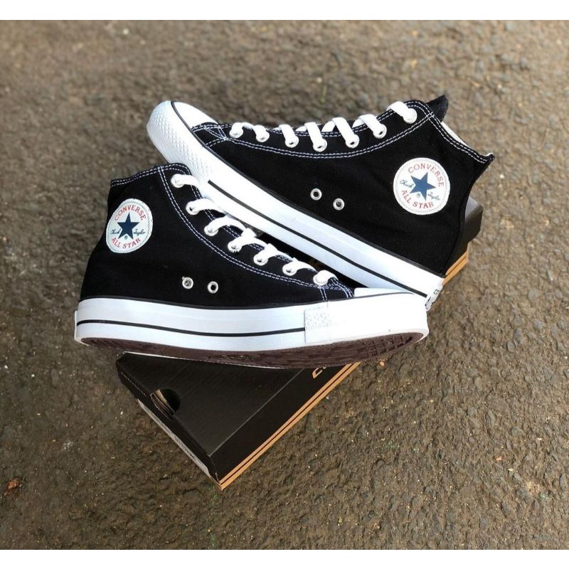 Sepatu Sekolah Converse All Star Hitam Putih Tinggi