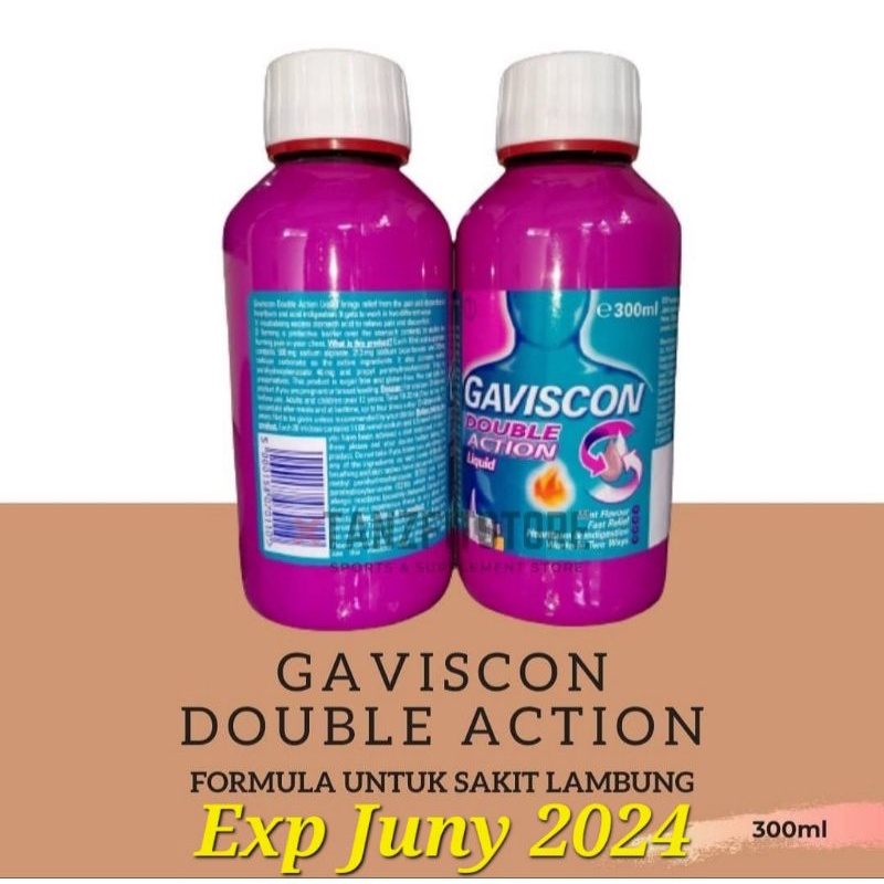 Gaviscon Double Action Mint Obat Maag Asam Lambung Gerd 300 ML Liquid Import Malaysia Penang