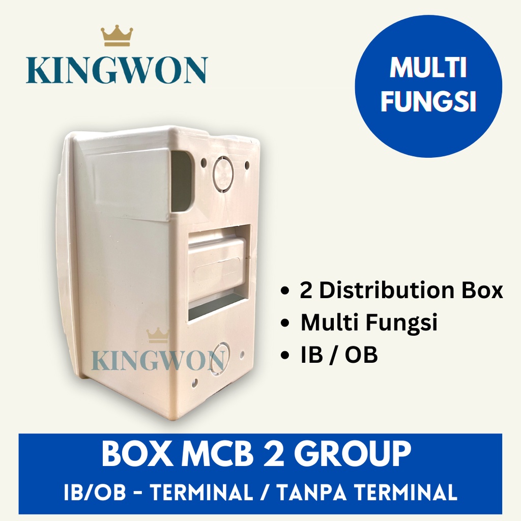 BOX MCB 2 GROUP INBOW OUTBOW DENGAN LAMPU LED INDIKATOR TERMINAL/TANPA TERMINAL