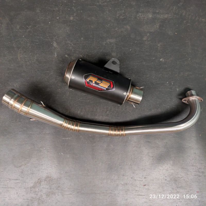 Knalpot Bore up R2 Exhaust System Type Black 135cc-200cc jupiter vega supra karisma supra X125 dll s