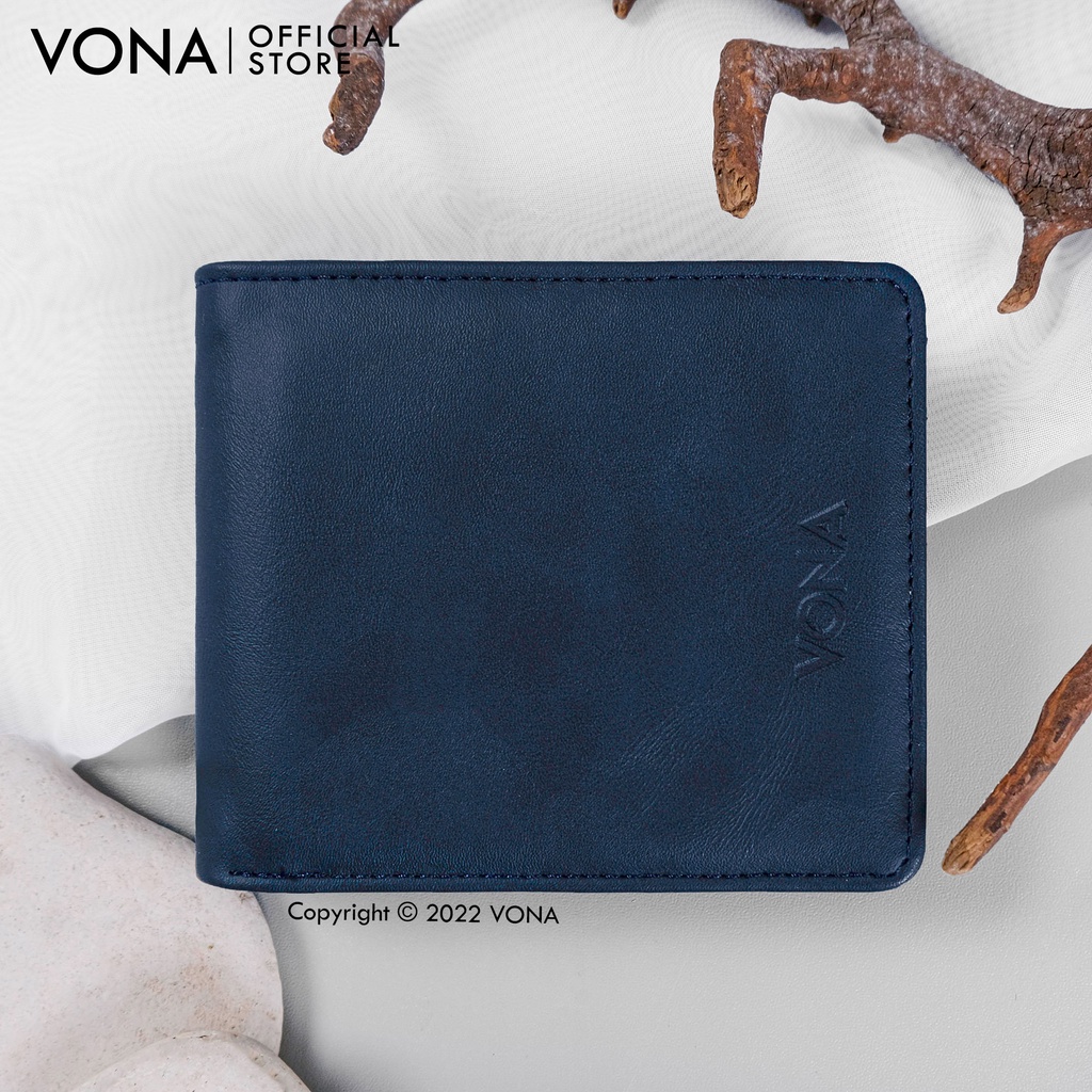 VONA Vigo Wallet - Dompet Pendek Pria Lipat 3 Ruang Banyak Slot Kartu Kulit PU Premium Leather