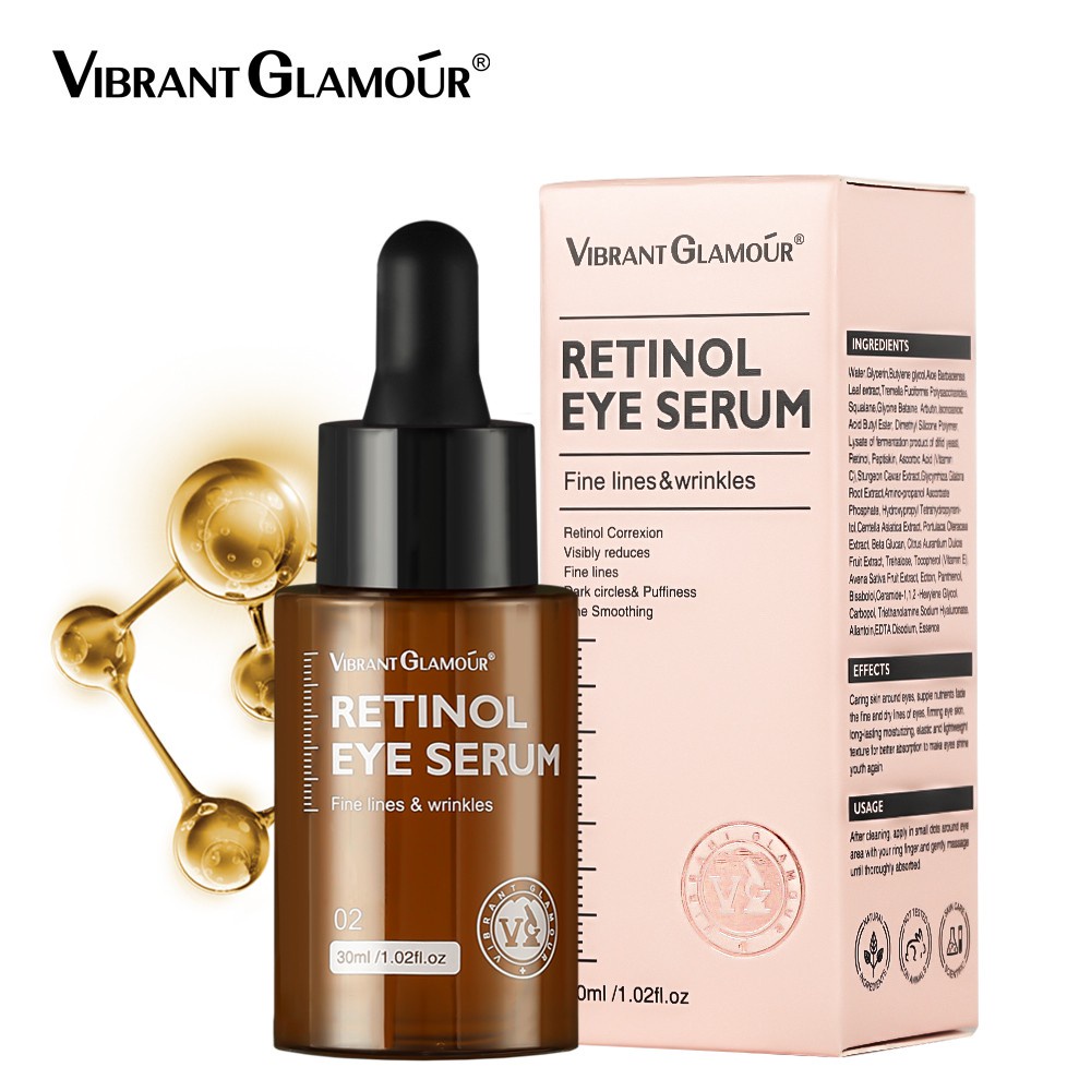 VIBRANT GLAMOUR Retinol Eye Serum Untuk Mata Pelembab Anti Penuaan Mengurangi Garis Halus dan Kantong Mata