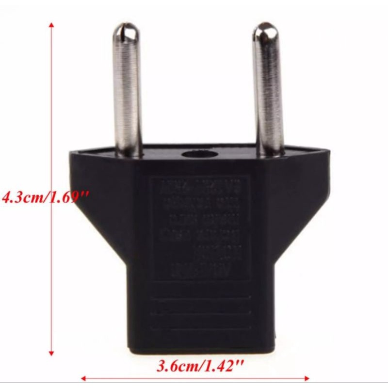 Adapter Colokan Sambungan Listrik Gepeng Ke Bulat / Over Steker EU Adaptor Converter