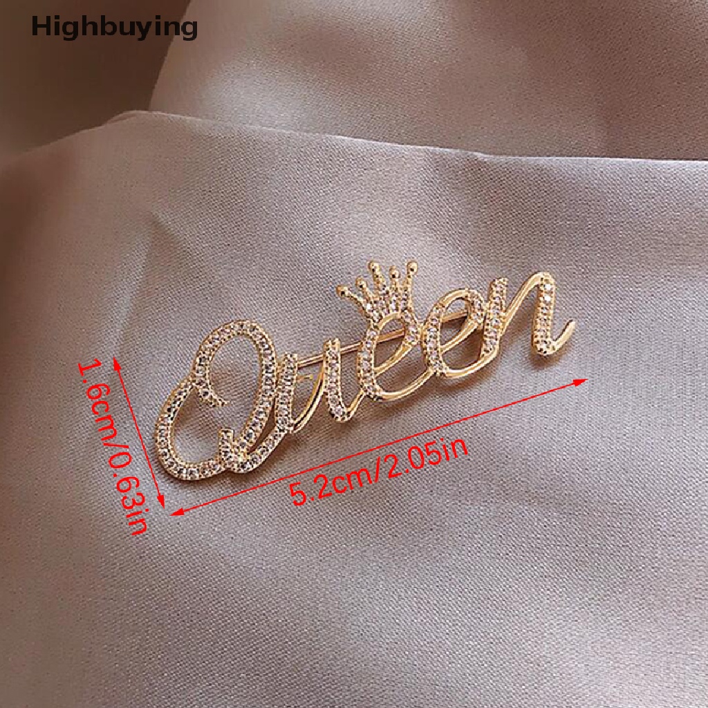 Hbid Berlian Imitasi Ratu Bros Untuk Wanita 2-warna Mahkota Huruf Pesta Kantor Bros Pin Hadiah Mahkota Berlian Huruf Inggris Bros Glory