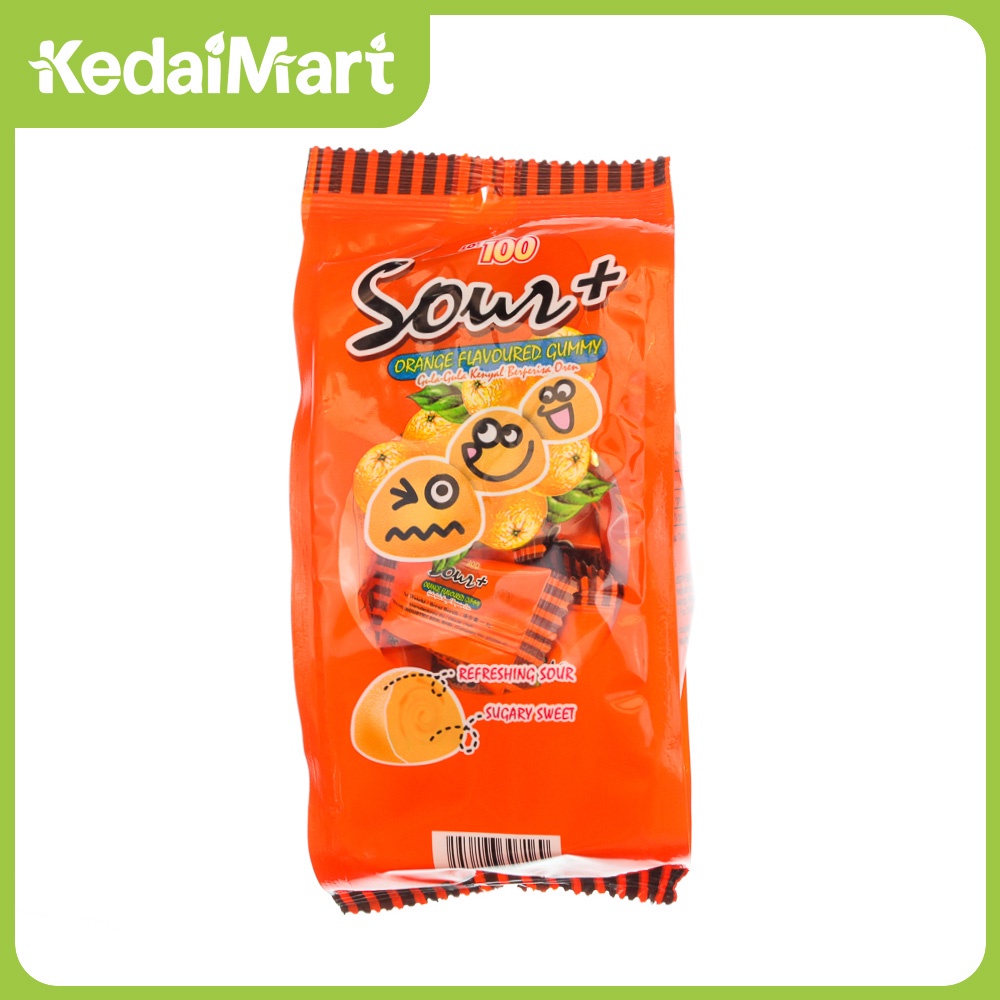 

SOUR+ Orange Flavored Gummy 100 Gram