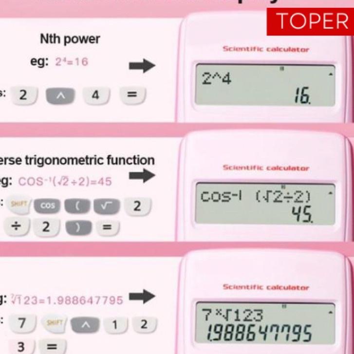 

<Q-1.R➸> TOPER Kalkulator Scientific Calculator Sin Cos Tan Function Aesthetic Estetik bisa cod