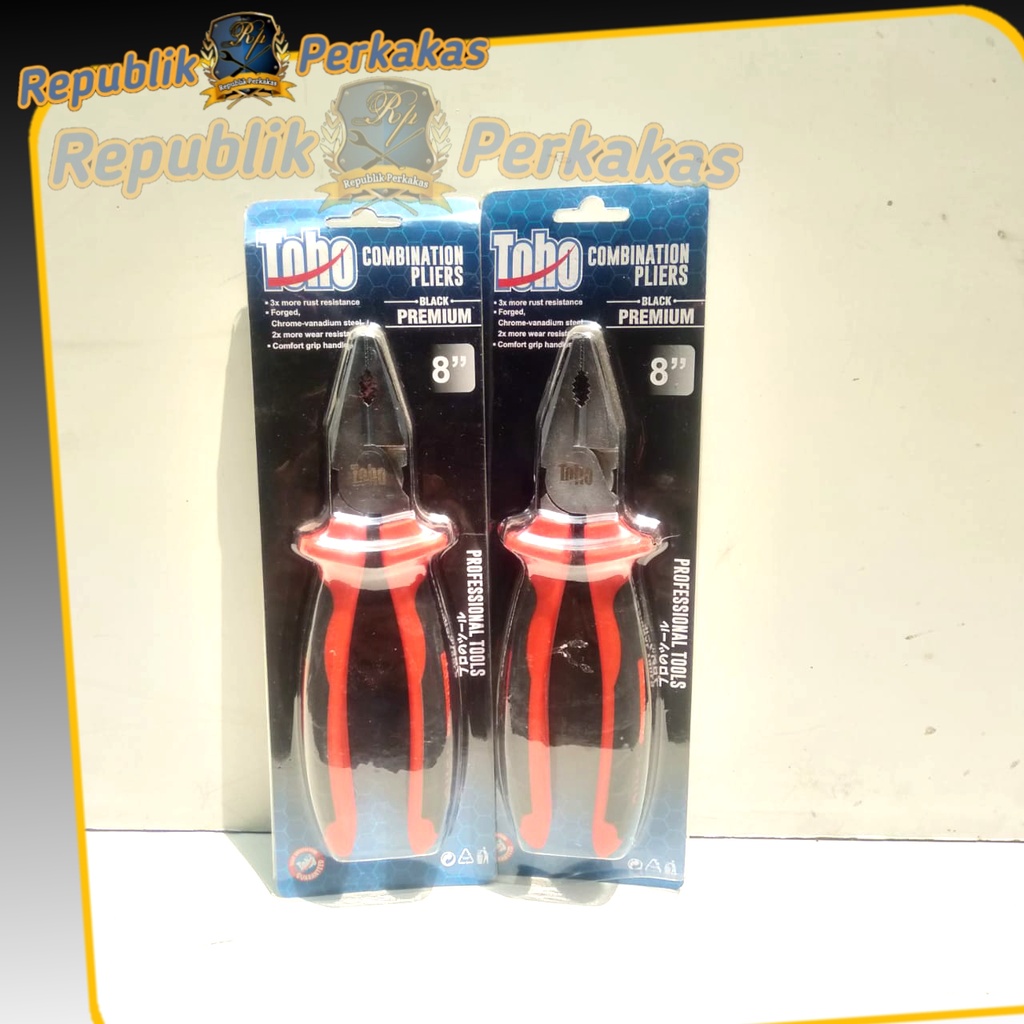 TANG KOMBINASI 8 INCH TOHO GERMAN BLACK PREMIUM