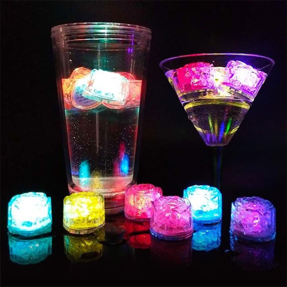 Timekey Multi Color Luminous LED Es Batu Glowing Party Bar Flash Neon Cup Dekorasi Natal Decor Lampu Induksi D4N1