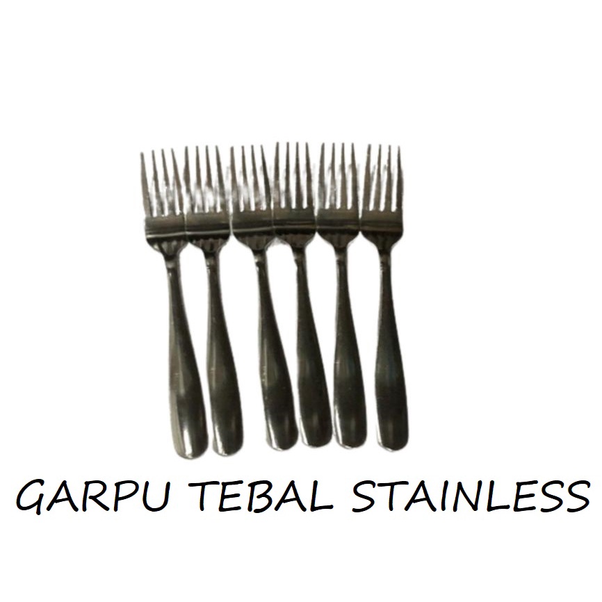 Garpu Makan stainless steel pendek per pack isi 6 pcs