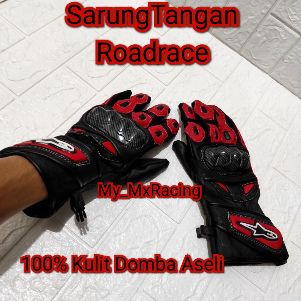 sarung tangan roadrace - glove motor - sarung tangan balap - not cross trail -sarung tangan kulit - original - murah berkualitas BISA COD