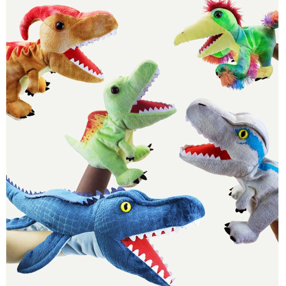 Quinton Boneka Tangan Dinosaurus Mewah Manusia Hidup Triceratop Mainan Anak Kreativitas Anak Hadiah Boneka Mainan Edukasi Plush Doll Story Telling Dolls Plush Dino Hand Puppets