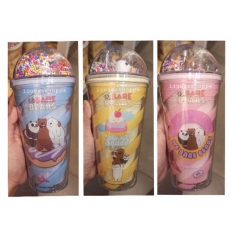 Botol Minum We Bare Bears Miniso - We Bare Bears Tumbler with Straw 480ml