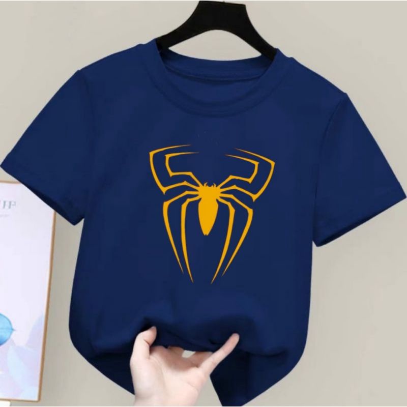 Baju Kaos Anak Spider Gold Kaos Anak Unisex Umur 2-10Tahun T-shirt Anak Laki Atasan Anak Cowok Baju Anak murah Kaos Distro Anak