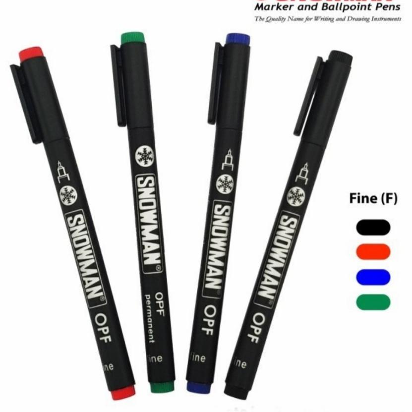 ↽ Spidol Permanent SNOWMAN OHP OPF / OPM Drawing Pen Marker へ