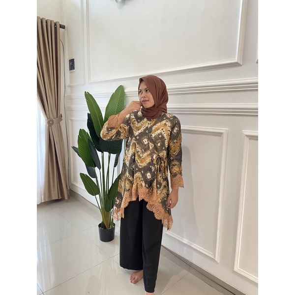 atasan jumputan palembang | kimono jumputan lace