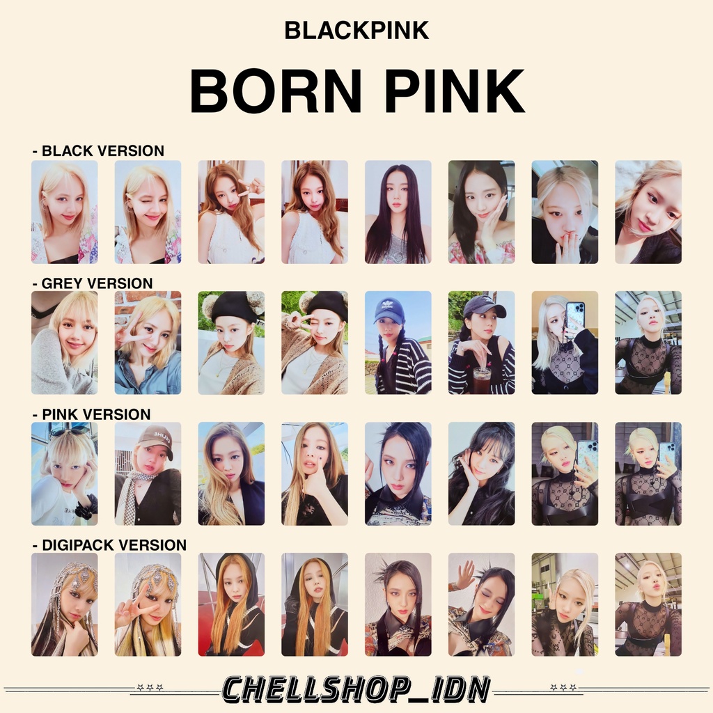 PHOTOCARD BLACKPINK BORN PINK | BLACK | GREY | PINK | DIGIPACK