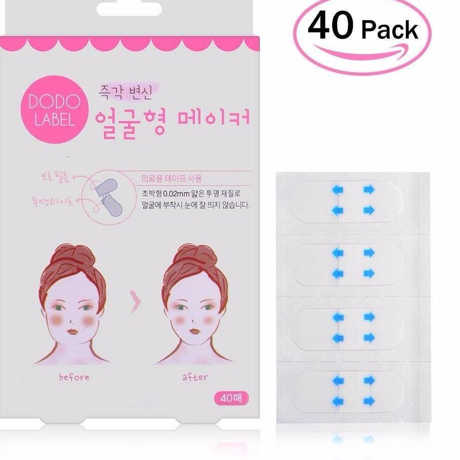Best Product EFW Selotip Stiker Korea Pembentuk Wajah Tirus V Shape Transparan [40 pcs] Mengencangka