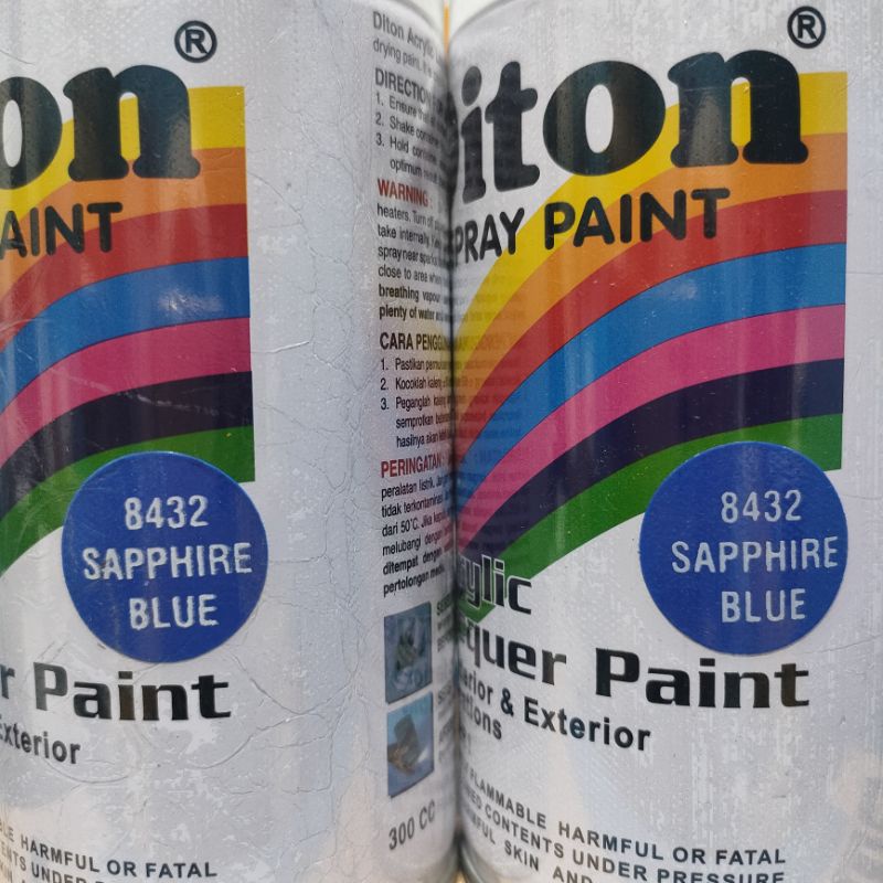 Pilok Pilox Cat Semprot Diton Sapphire Blue 8432 Biru Pertama Shafir Glossy 300cc Spray Paint