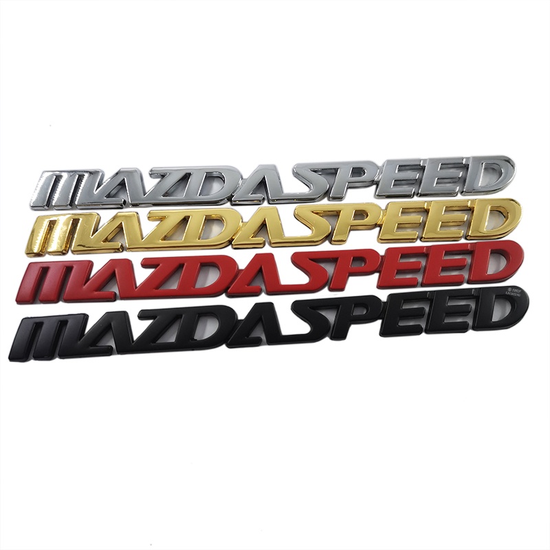 1x Metal MAZDASPEED MAZDA SPEED Huruf Kecepatan Mobil Auto Rear Trunk Emblem Badge Stiker Decal Pengganti MAZDA