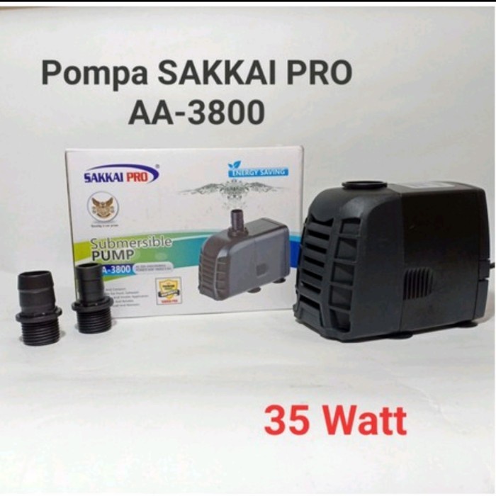 Mesin Pompa Aquarium Sakkai Pro AA 3800 Pompa Kolam 35 Watt 2100 L/H