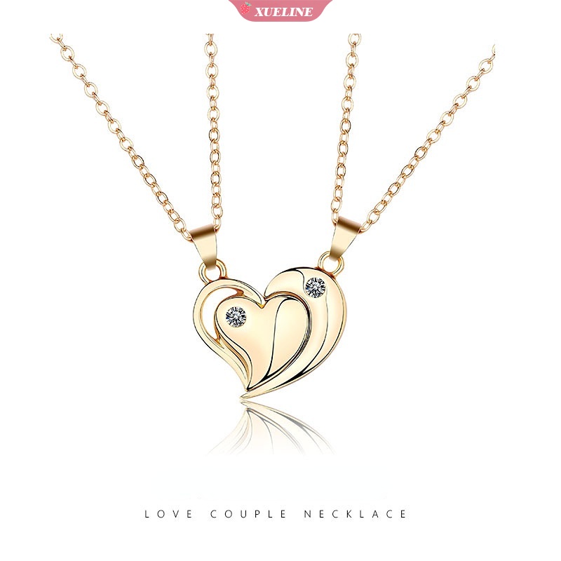 1pasang fashion glossy Cinta Pasangan Kalung I love you sucker necklace Desain niche Sederhana Kalung Hari Valentine [ZXL]