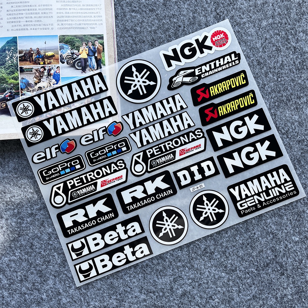 Yamaha Stiker Reflektif Lencana Sepeda Motor Skuter Sepeda Motor Menghias Stiker Helm Tubuh Modifikasi Decal Tahan Air Untuk Gravis MIO i 125 Fz16 XSR 155 Aerox 155 ytx 125 R3 VEGA R15 RS100 X1 sz visor sniper 150 Xmax 300 f1zr