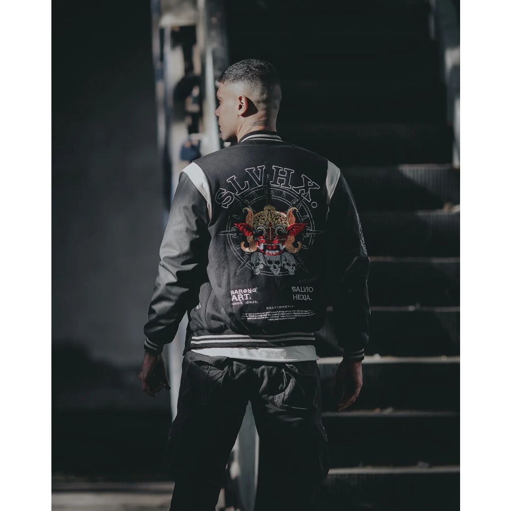 Varsity Basebal Jacket SLVHX Barong Black Full Bordire Premium Quality