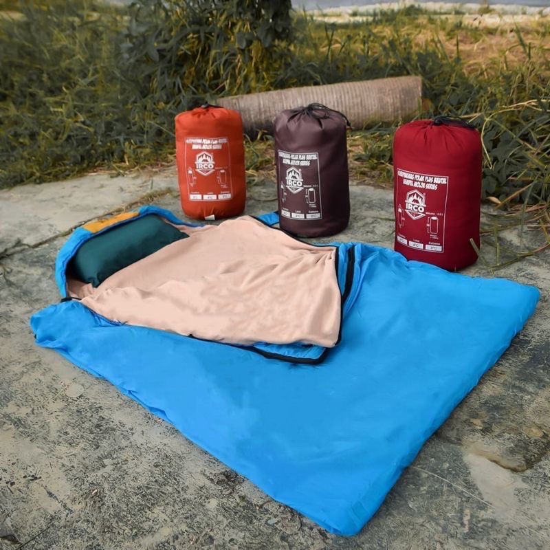 Sleeping Bag Kantong Tidur Polar Dengan Bantal Plus Matras Camping