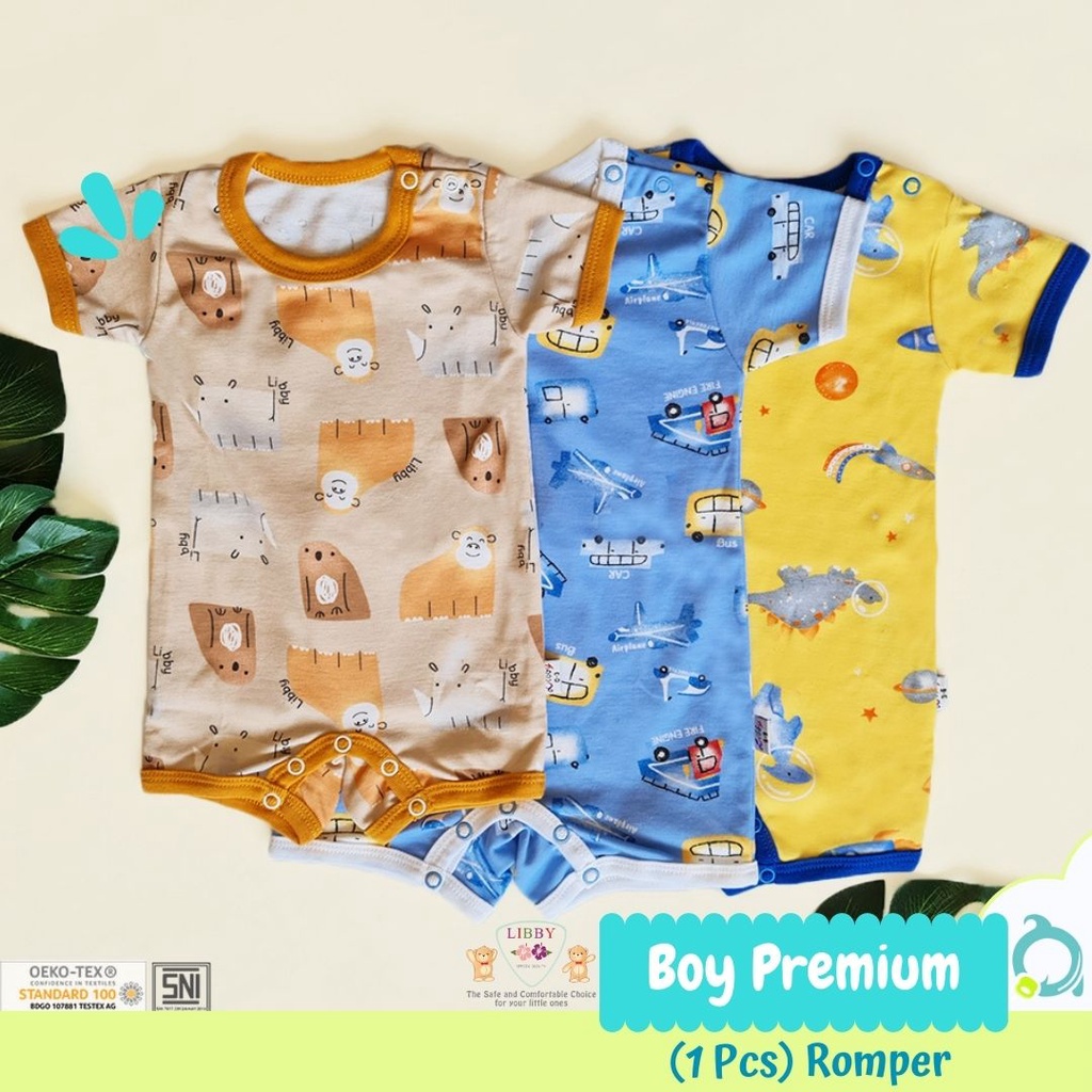 LIBBY Premium Romper Motif Boy 0-12 Bulan (1 pcs/pack)