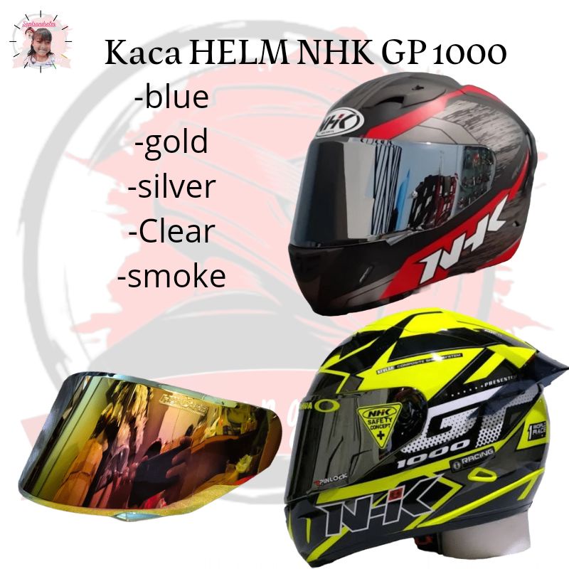 FLAT visor NHK GP 1000 / kaca helm NHK gp1000 NHK GP tech iridium silver blue gold dll