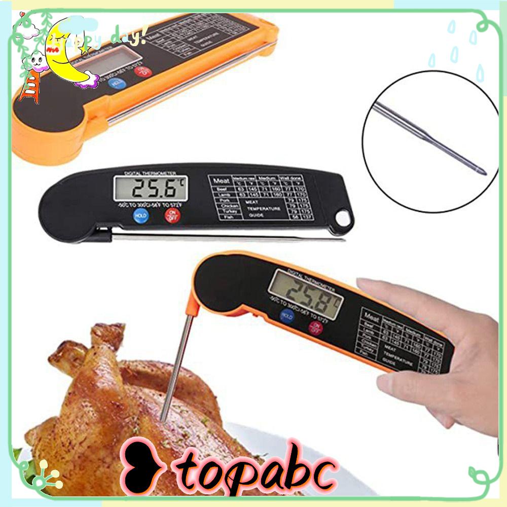 Top Digital Thermometer Mudah Di Simpan Barbekyu Lipat Ultrathin Barbecue Probe Suhu