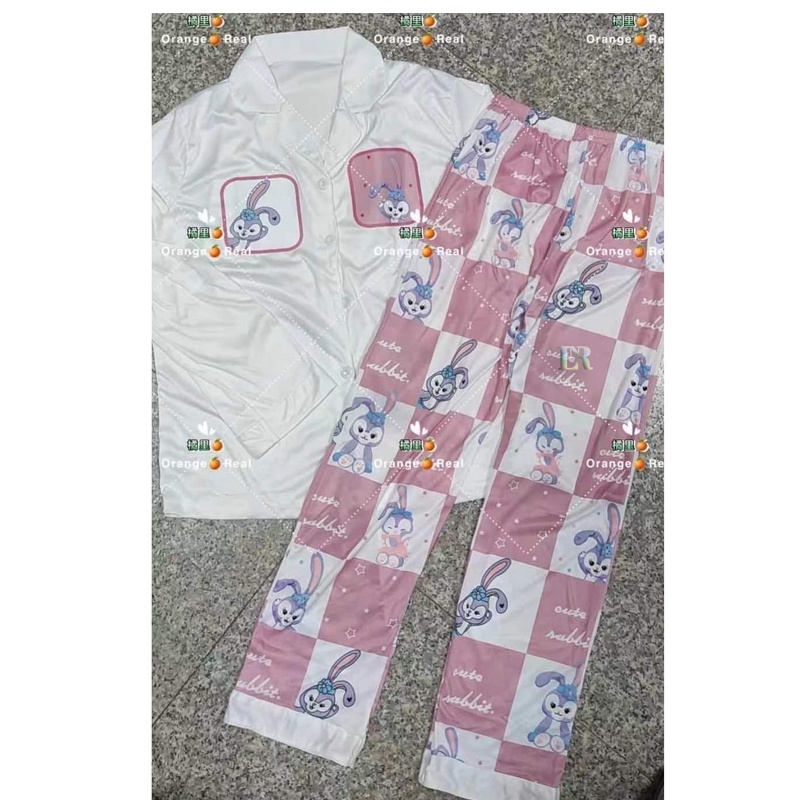 LNR Shop Set Piyama Pajamas Lengan Panjang Wanita 2 Potong Bahan Premium Import Motif Stella Lou Baju Tidur Dewasa Perempuan Full Kancing Busui Friendly Kerah V Baju Santai All Size M-XXL