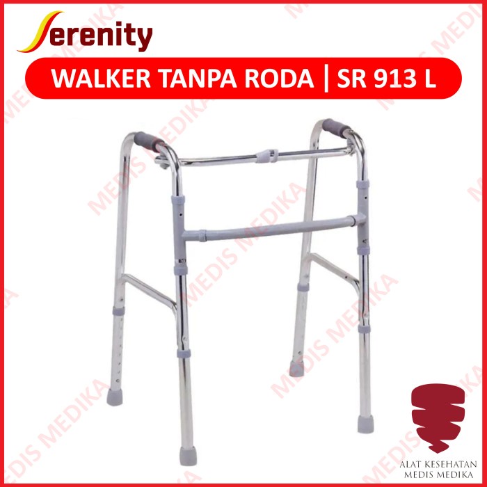 Walker Tanpa Roda Serenity SR913L Alat Bantu Jalan Walking Aid Tongkat Jemuran Manula Lansia