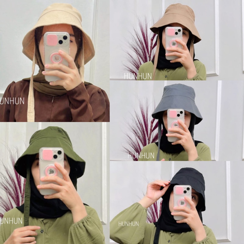 Wide Bucket Hat Polos / Topi Selebgram