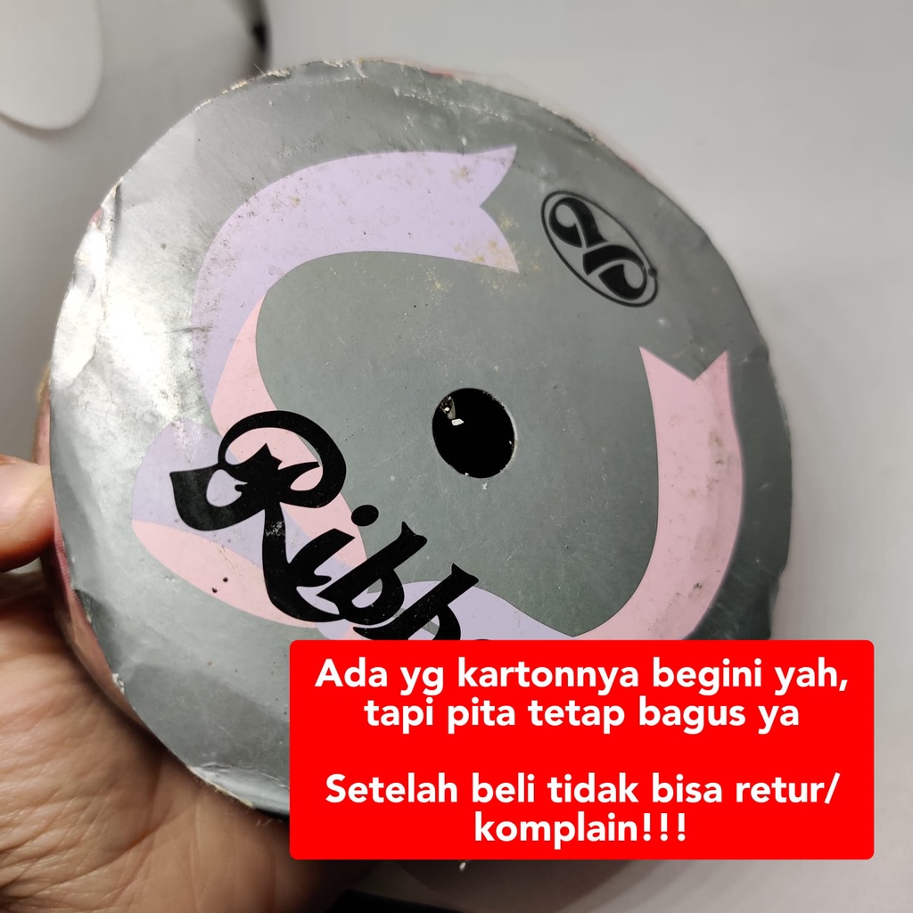 Pita Organdi + Kertas 5 cm Motif Atas Bawah Rigi Renda Pita Hias Hampers Dekor