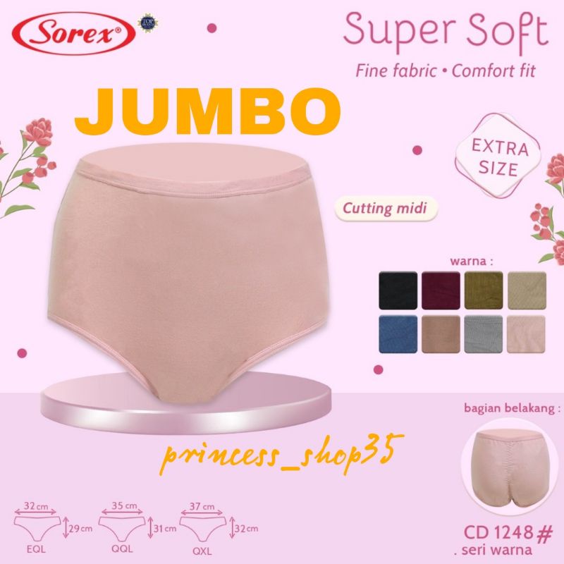 Celana Dalam Wanita Sorex Jumbo 1248 Cutting Maxi EQL/4L QXL/5L QXL/6L
